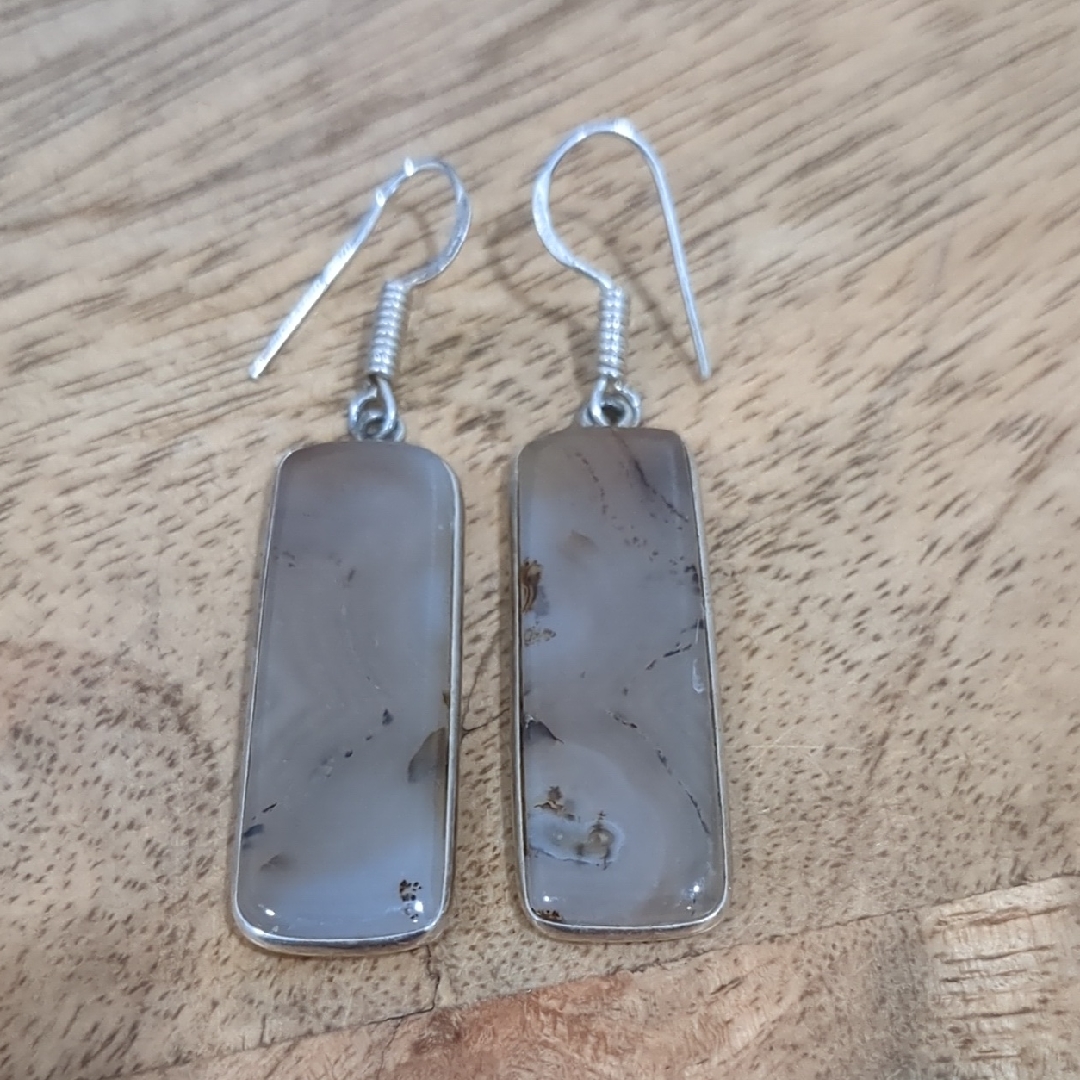 Agate Sterling Silver Dangle Earrings